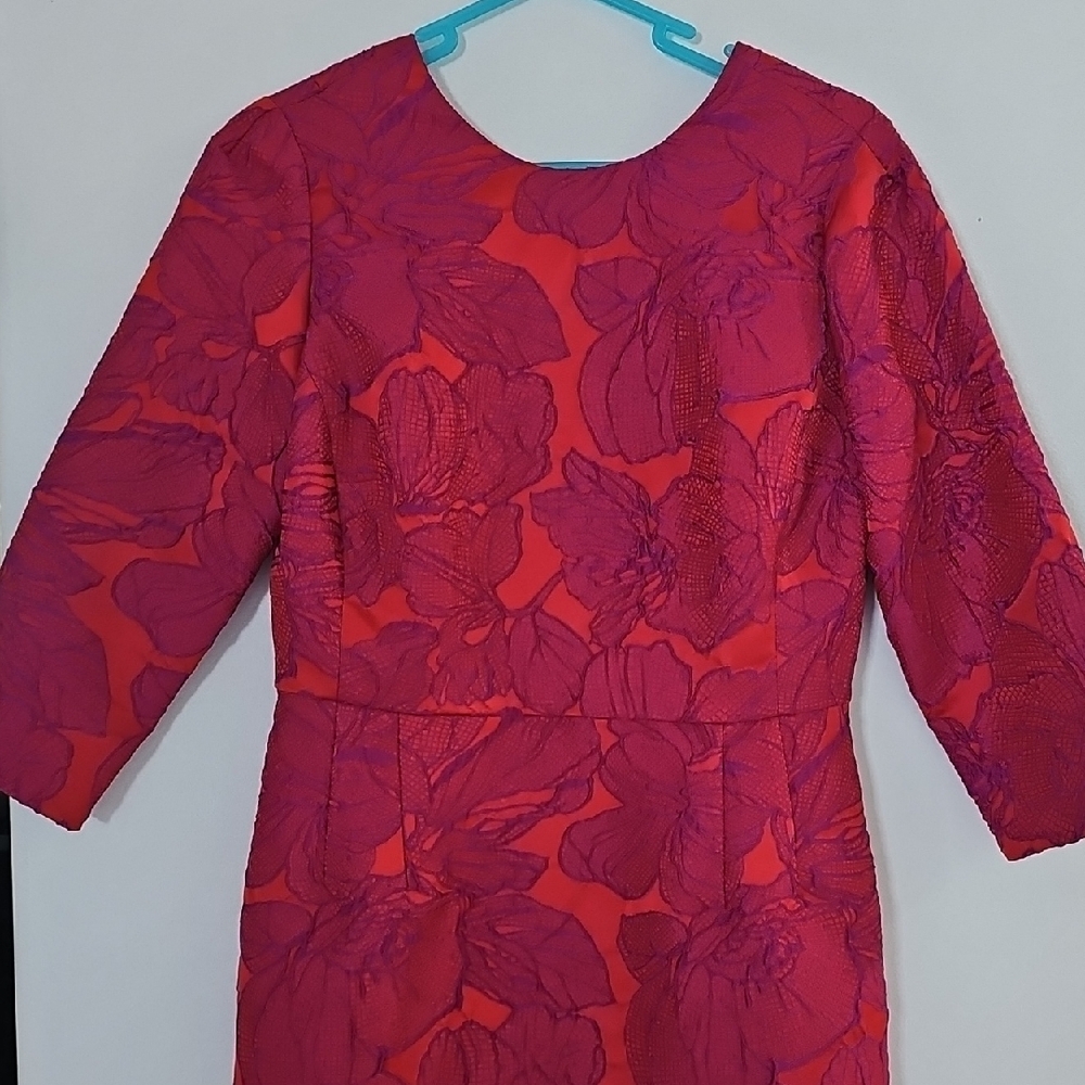 Bigio Collection Size 8 Floral 3/4 Sleeve Dress - Picture 3 of 14